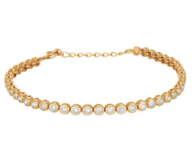 Joanli Nor 80450515900 EMMY Round White Crystal Gold Bracelet 3.6mm