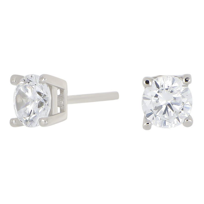 Joanli Nor 30452920900 HEGE White Crystal Silver Stud Earrings 5mm