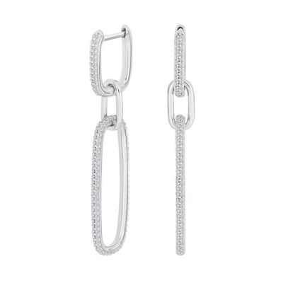 Joanli Nor 30570070900 MIMI Triple Oval CZ Silver Dangle Earrings 46mm RPS