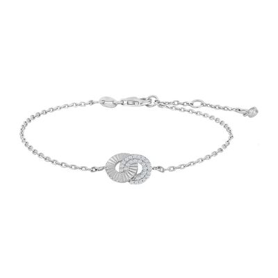 Joanli Nor 80451230900 NINA CZ Interlinked Circle Silver Bracelet 9.5mm