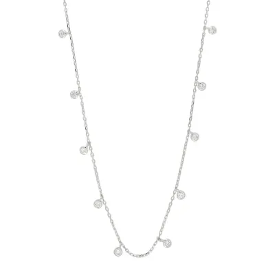 Joanli Nor 20451530900 GIA Scattered White Crystal Silver Necklace 3mm