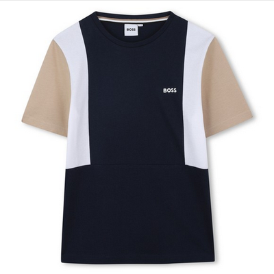 BOSS J52039 Boy's SS T-shirt Colorblock /