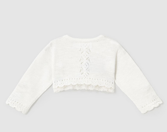 Mayoral 1308 Baby Girls Knit & Lace Detail Cardigan