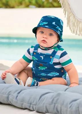 Mayoral 1605 Baby Boy’s Dungaree w/ Hat Set
