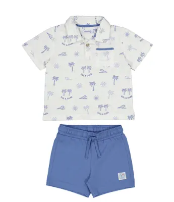 Mayoral 1657 Boys Junior Print Polo & Short/2PC