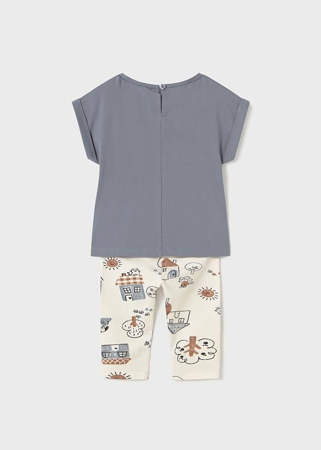 Mayoral 1738 Girl Short Sleeve Cat T-Shirt & Legging Set