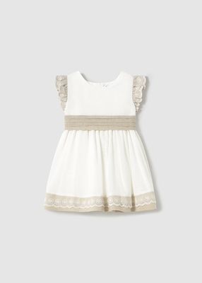 Mayoral 1908 Baby Girl’s Linen Mixed Dress/