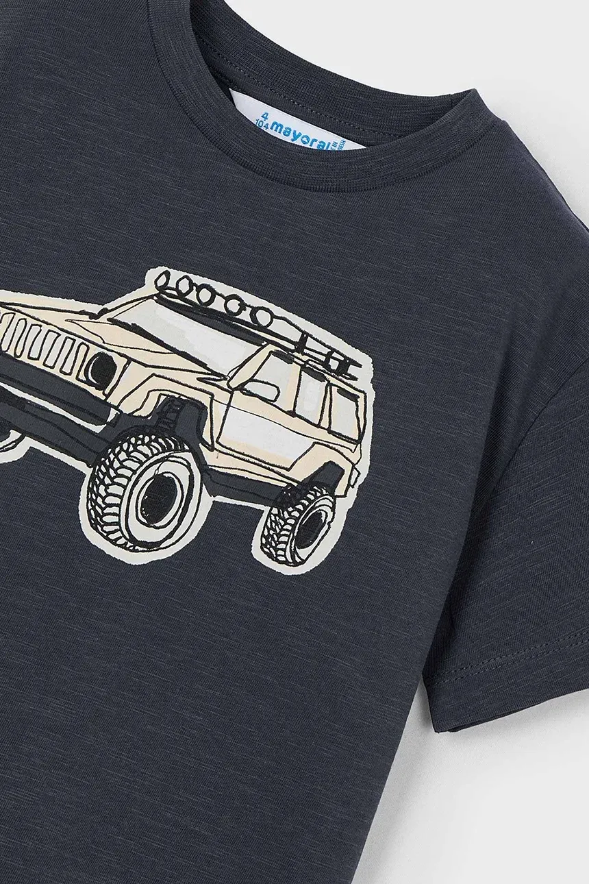 Mayoral 3031 Boy’s Short Sleeve T-Shirt w/ Car Design