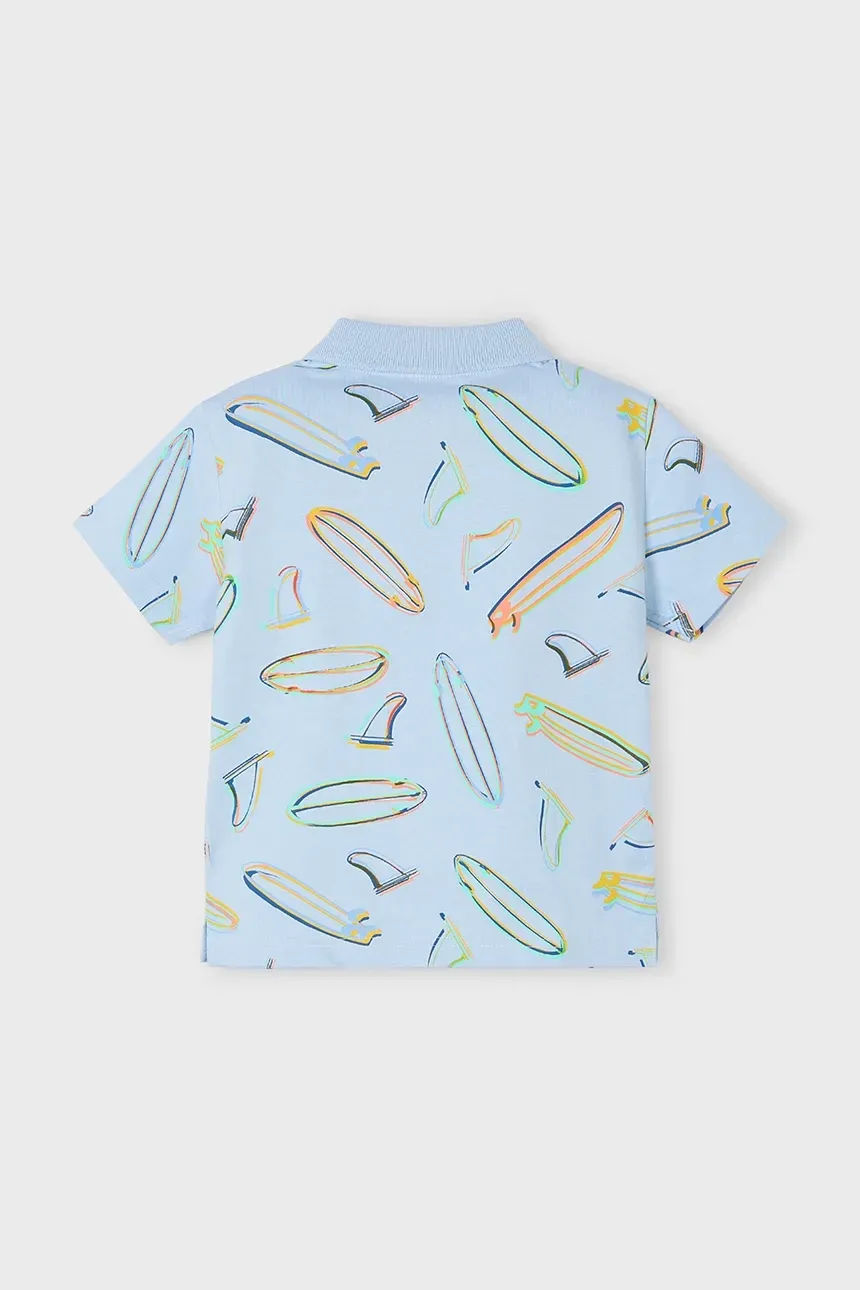 Mayoral 3110 Boy’s Short Sleeve Polo w/ Surf Board Design