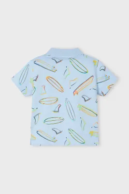 Mayoral 3110 Boy’s SS Polo w/ Surf Board Design/