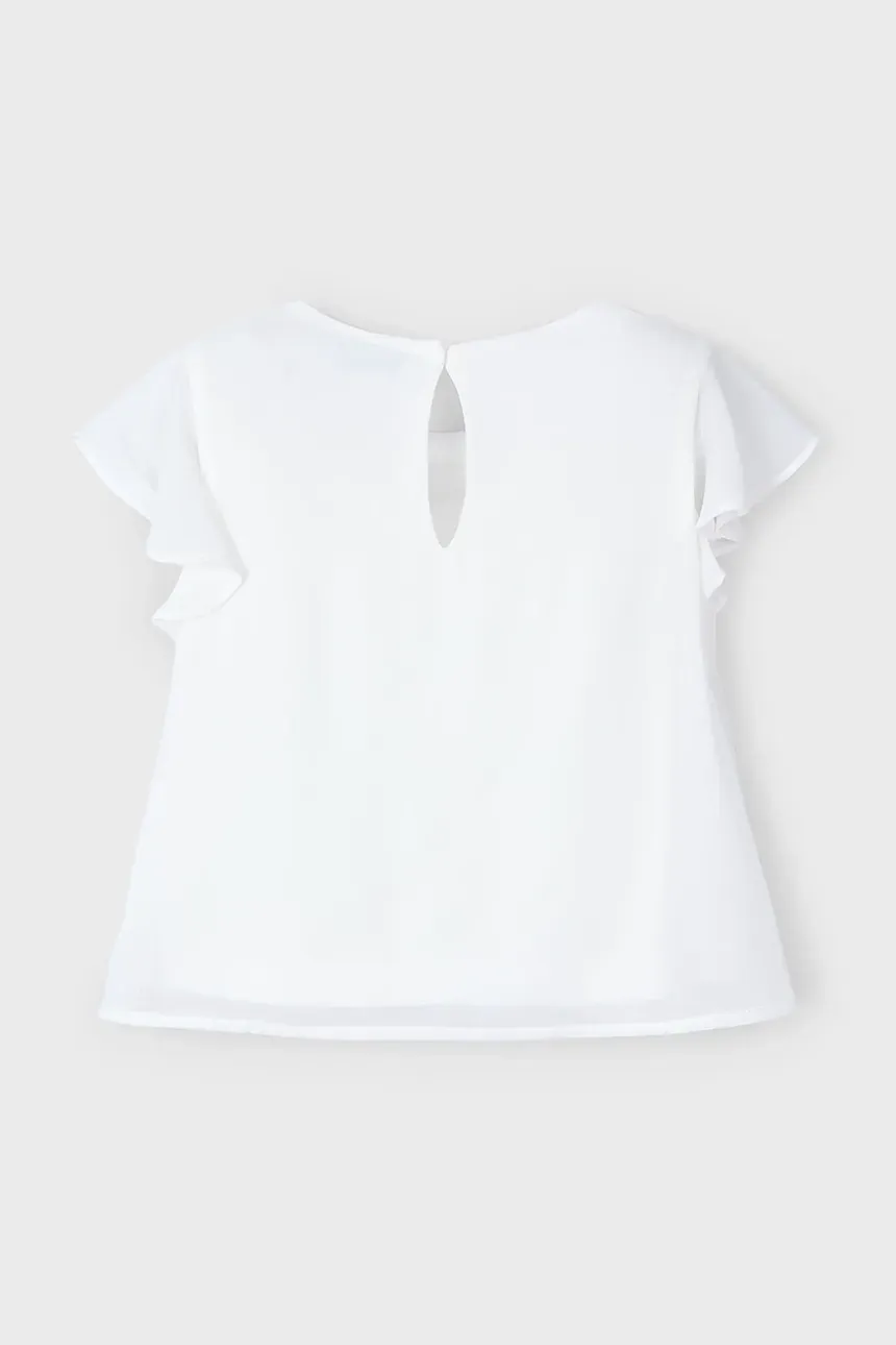 Mayoral 3182 Girl’s Short Sleeve Layered Top w/ Bow