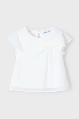 Mayoral 3182 Girl’s SS Layered Top w/ Bow/
