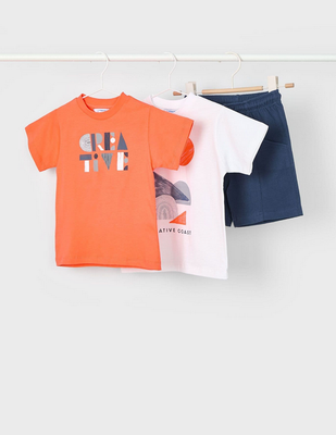 Mayoral 3602 Boys Junior Tshirts & Short 3PC Set
