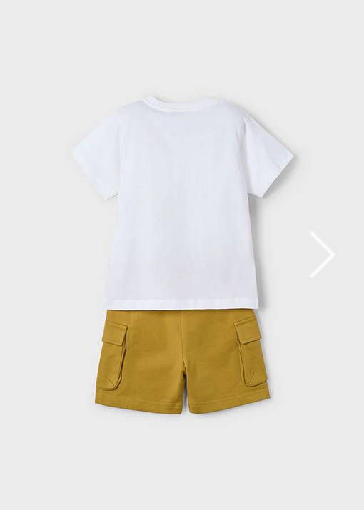Mayoral 3605 Boy’s Short Sleeve T-Shirt & Cargo Shorts Set