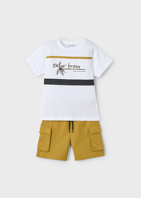 Mayoral 3605 Boy’s Short Sleeve T-Shirt & Cargo Shorts Set
