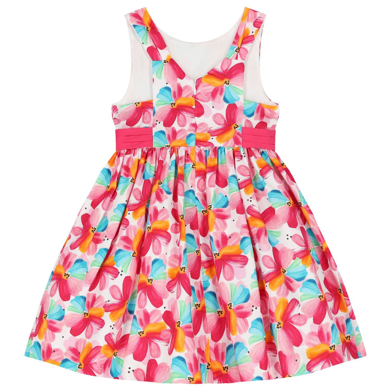 Mayoral 3917 Girl’s Floral Print Dress w/ Bow