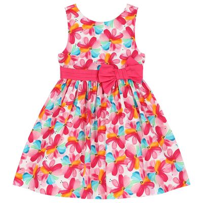 Mayoral 3917 Girl’s Floral Print Dress w/ Bow/