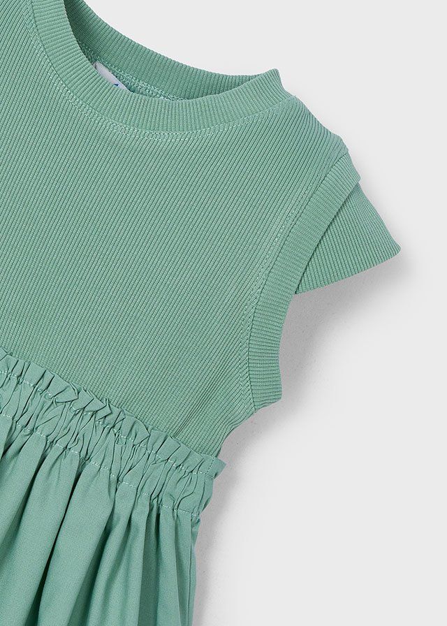 Mayoral 3927 Girl’s Ribbed & Ruffle Dress