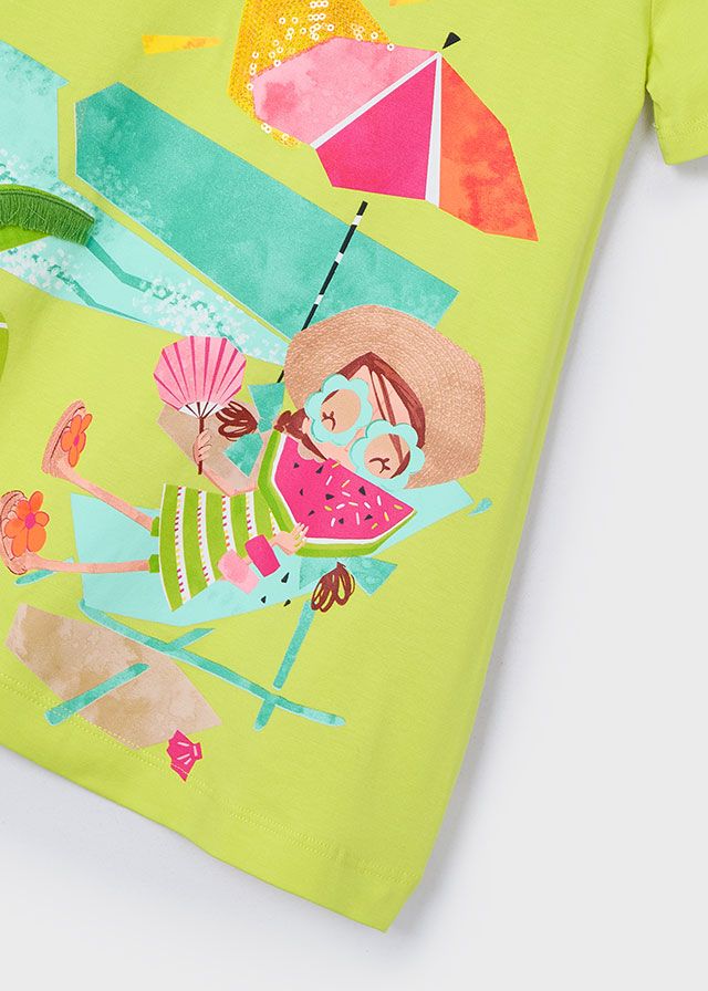 Mayoral 3963 Girls Youth Dress Beach Girl Print