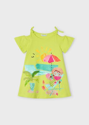 Mayoral 3963 Girls Junior Dress Beach Girl Print/