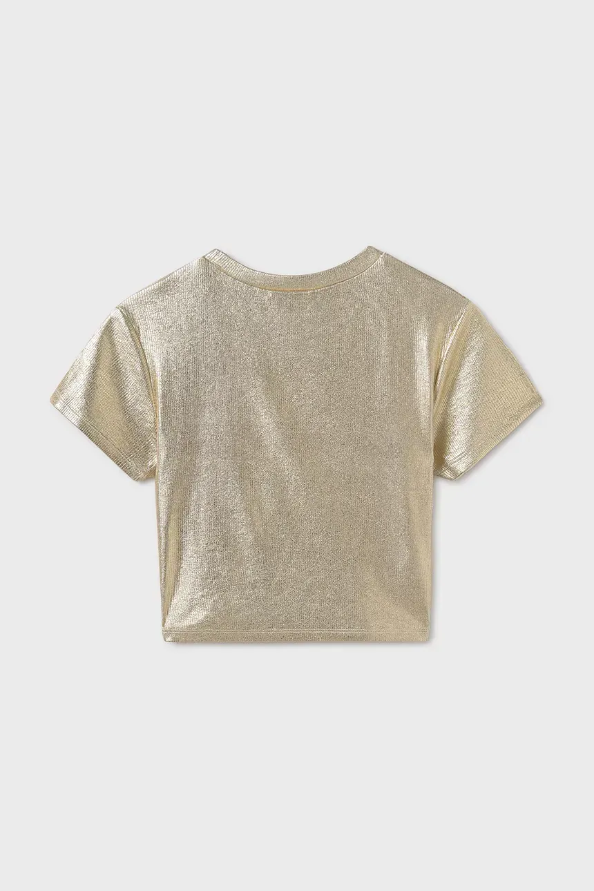 Mayoral 6027 Girls Youth Metallic Short Sleeve T-Shirt