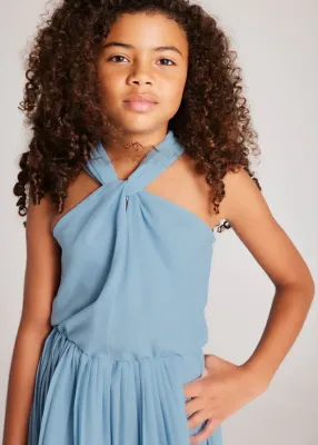 Mayoral 6863 Girls Youth Halter Pleated Romper/