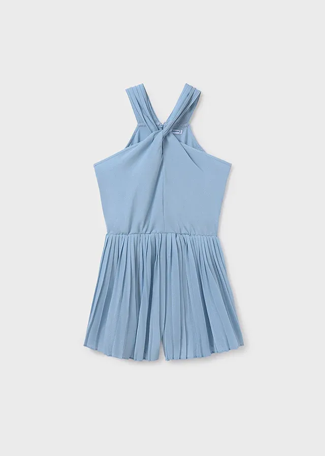 Mayoral 6863 Girls Youth Halter Pleated Romper