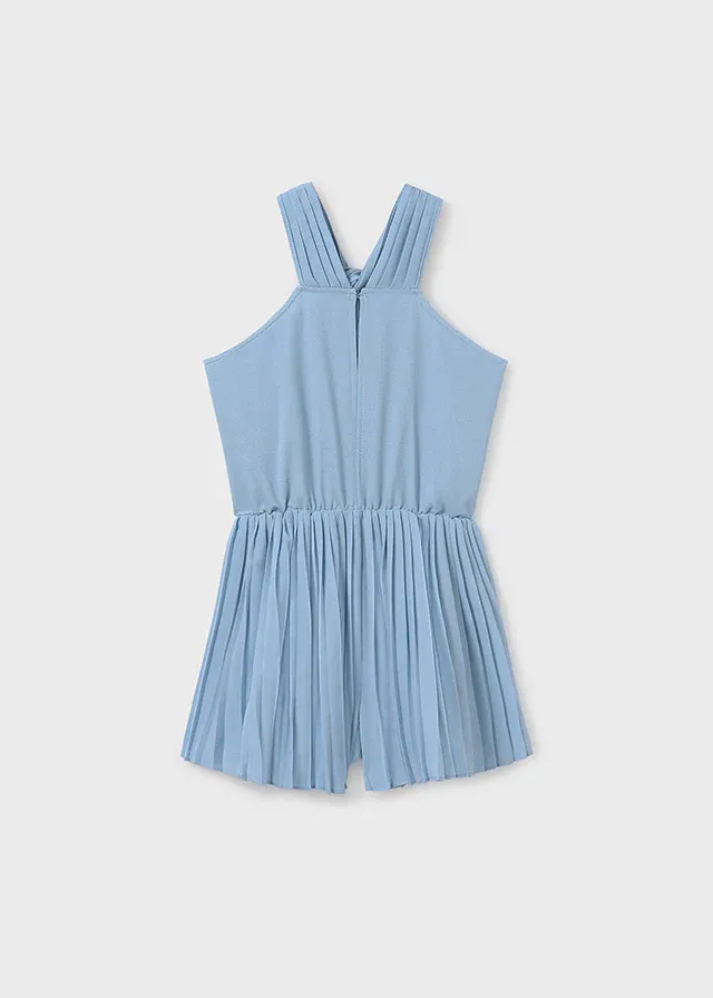 Mayoral 6863 Girls Youth Halter Pleated Romper