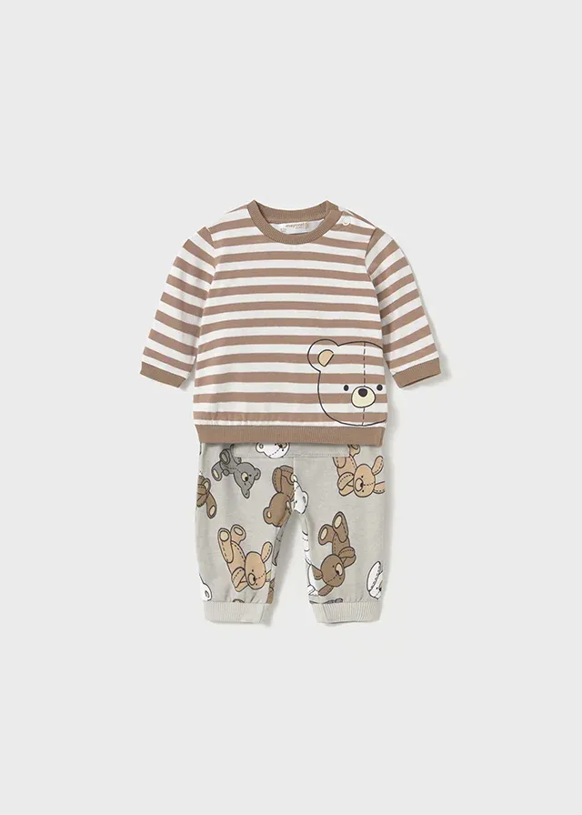 Mayoral 1612 Baby Boy Long Sleeve Bear Top & Jogger Set