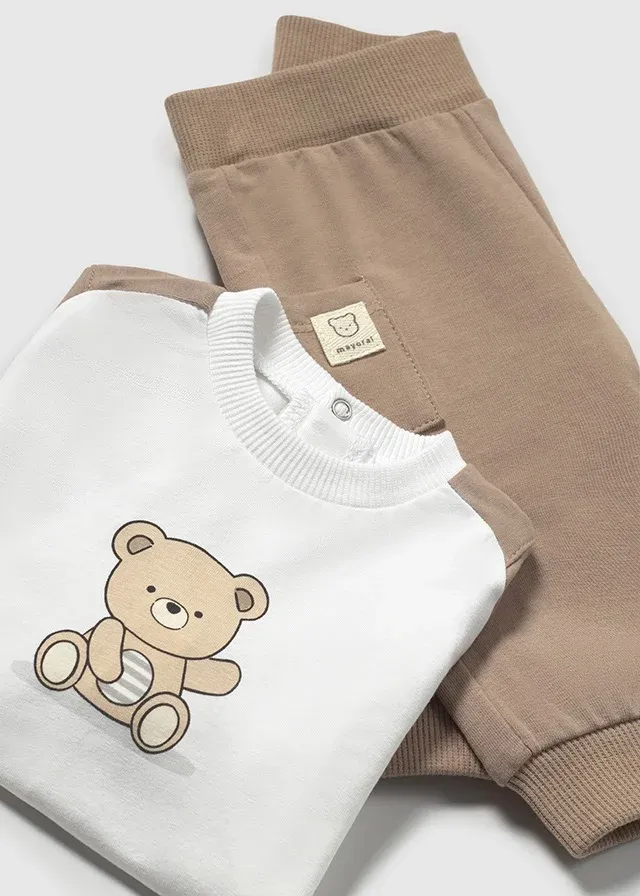 Mayoral 1612 Baby Boy Long Sleeve Bear Top & Jogger Set
