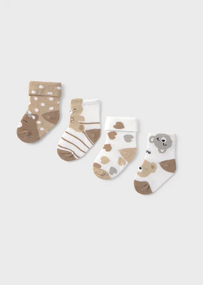 Mayoral 9867 Baby Boxed 4Pair Bear Print Socks