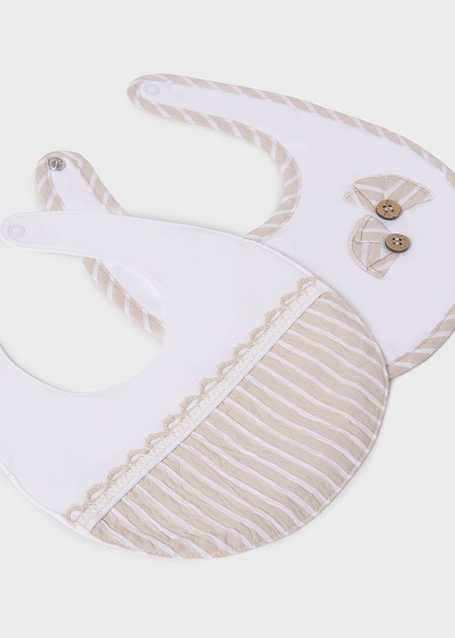 Mayoral 9875 Baby Girls Striped Bibs/2PC