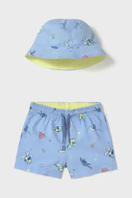 Mayoral 1646 Boys Junior Swim Shorts & Hat 2PC