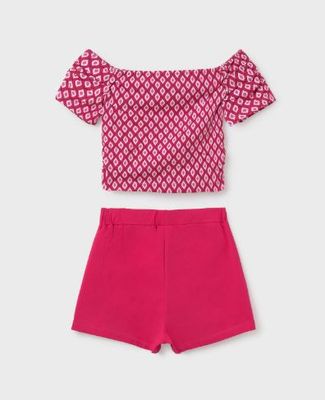 Mayoral 6293 Girl’s Printed Top & Short Set/