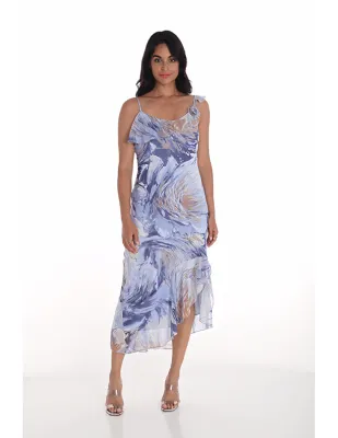Frank Lyman 251117 Thin Strap Printed Midi Dress