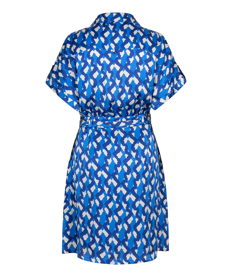 Esqualo SP25.14016 Geo Print Tie Waist Dress