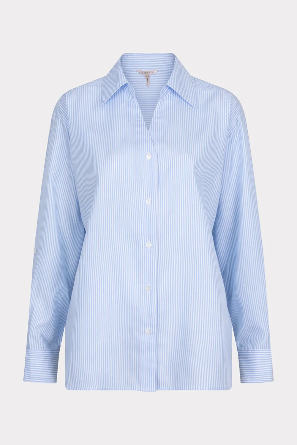 Esqualo SP25.14005 Striped Drop Shoulder Blouse – Blue White