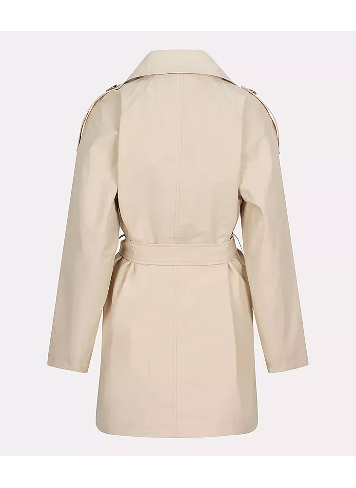 Esqualo SP25.37000 Tie Waist Trench Coat – Beige