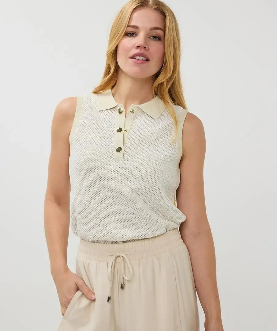 Esqualo SP25.27003 Knit Sleeveless Polo Top