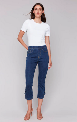 Charlie B C5333X-431A Capri Bow Bottom Jeans – Indigo