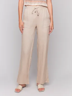 Charlie B C5655-293C Drawstring Loose Fit Pant – Biscuit Brown