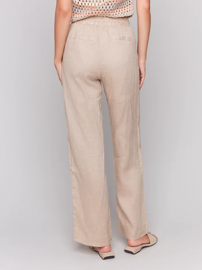 Charlie B C5655-293C Drawstring Loose Fit Pant – Biscuit Brown