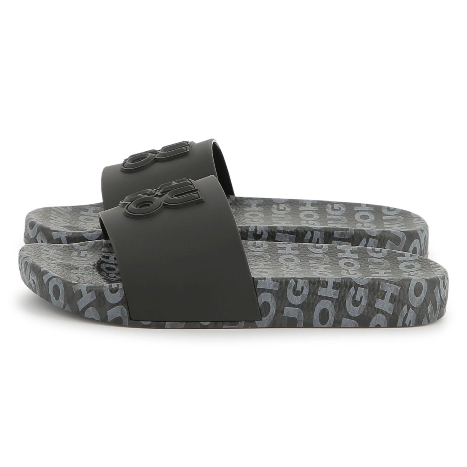 Hugo Boss G00298 Boy’s “Hugo” Logo Slide Sandals – Black