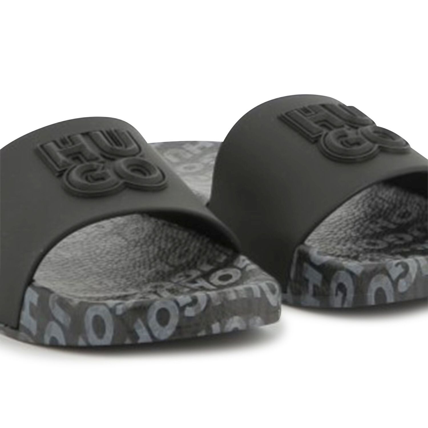 Hugo Boss G00298 Boy’s “Hugo” Logo Slide Sandals – Black