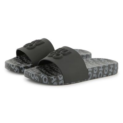 Hugo Boss G00298 Boy’s “Hugo” Logo Slide Sandals/BLACK
