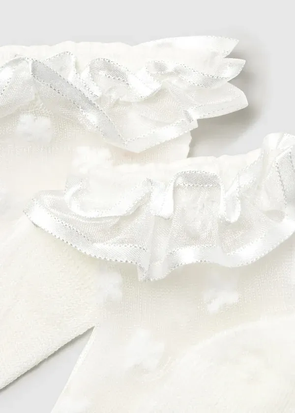 Mayoral 9871 Baby Girl’s Flowers&Frill Plumeti Socks