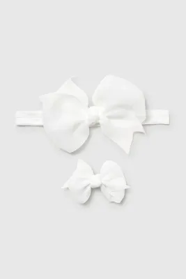 MAYORAL 9888 Baby Girl’s Bow Hairclip 2PC/83 BLANCO