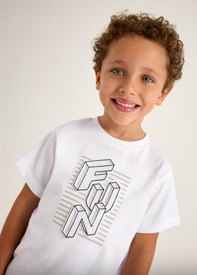 Mayoral 3027 Boy’s Youth 3D “FUN” Print T-Shirt/15 BLANCO