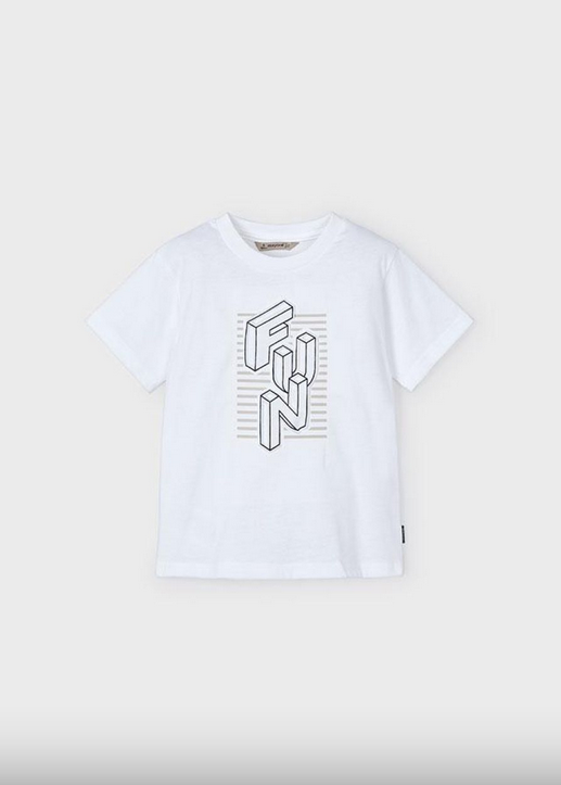 Mayoral 3027 Boy’s Youth 3D “FUN” Print T-Shirt/15 BLANCO