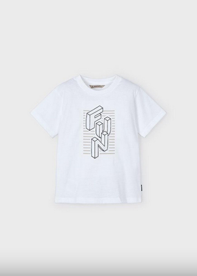 Mayoral 3027 Boy’s Youth 3D “FUN” Print T-Shirt/15 BLANCO